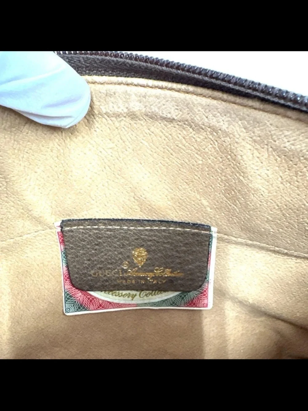 Gucci Beige/Brown Monogram Crossbody Bag with Gold-Tone GG